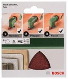 Bosch 6-delige schuurbladset voor deltaschuurmachines 82 mm - korrel 60; 120; 240