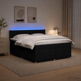 vidaXL Boxspringbed met matras, zwart, 140 x 200 cm, gestoffeerd