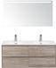 BES LED Dante Badmeubelset 120 cm - 4 Laden Craft Oak - Keramische Wastafel Wit Cover met Sence Spiegel