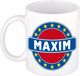 Bellatio Decorations Maxim voornaam koffiemok wit/blauw 300 ml