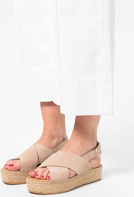 Sacha - Beige Suede Platform Sandals - Women - Size 38