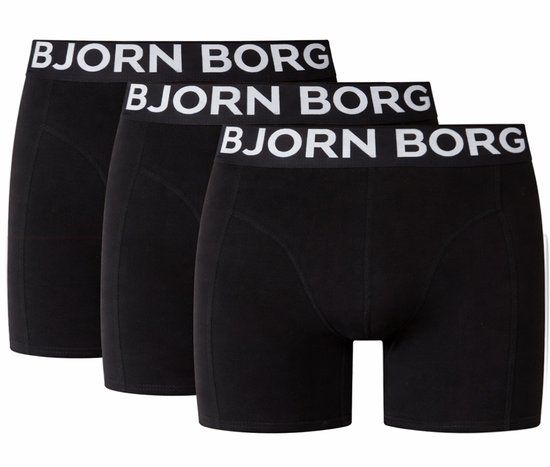 Björn Borg Cotton Stretch boxers - heren boxers normale lengte (3-pack) - zwart