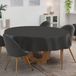 ANRO Tafelkleed Effen linnenlook Antraciet Rond Ø120cm