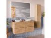 Elias Ensemble meuble double vasque 120cm et colonne Bois