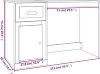 vidaXL Bureau met lade 115x50x75 cm bewerkt hout sonoma eikenkleurig