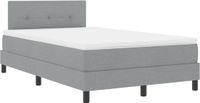 vidaXL Boxspring bed met matras Lichtgrijs 120 x 190 cm Stof