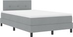 vidaXL Boxspringbed met matras Lichtgrijs 120 x 190 cm Stof