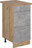 Vicco R-Line Meuble bas de cuisine – 40 cm avec tiroirs, Chêne WB Béton