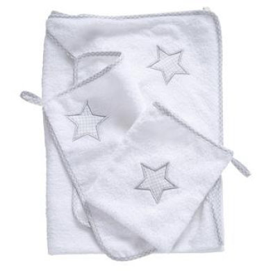 Roba 3 Wasset weinig Stars - Wit - Gr.80x80 cm