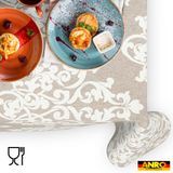 ANRO Afwasbaar tafelkleed damast rechthoekig 140 x 100 cm – waterafstotend, lotuseffect, snijrand, binnen & buiten