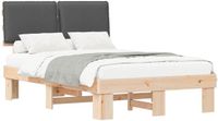 vidaXL Bedframe met Gevoerde Hoofdbord Donkergrijs 120 x 190 cm