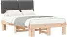 vidaXL Bedframe met Gevoerde Hoofdbord Donkergrijs 120 x 190 cm