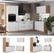 Vicco Keuken Fame-Line, Wit Landhuis/Goudkleurig Eiken, 220 x 120 cm, WB Marmer