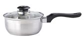 Edco Saucepan+Glazen deksel SS 1,8L, Aluminium, Zilver, 16 x 16 x 9,5 cm