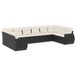vidaXL 11-delige loungeset met kussens, polyrattan, zwart