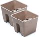 Merkloos Ratolla 3x Vierkante Rotan Balkon Plantenpotten/Bloempotten Taupe 27 cm - 8,5 liter