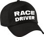 Bellatio Decorations Race driver / auto coureur verkleed pet zwart voor dames en heren - Racing team baseball cap - carnaval / kostuum