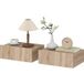 LEDE Lot De 2 Tables De Chevet Murales Suspendues Avec Tiroir Coulissant, 40x30x15 Cm, Chêne