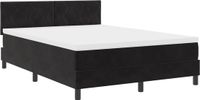 vidaXL Boxspring Bed met Hoofdeinde Zwart 140 x 200 cm Fluweel