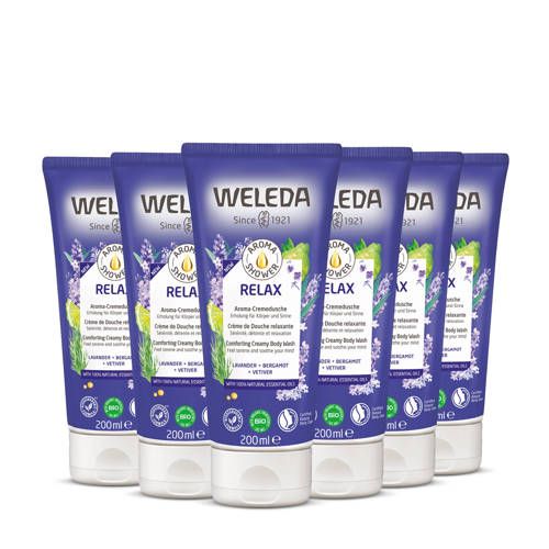 Weleda Aroma Shower Relax Douchecrème - 6 x 200 ml - Voordeelverpakking