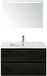 BES LED Porto Badmeubelset 90 cm - Black Oak - Keramische Wastafel Wit Slim met Sence Spiegel