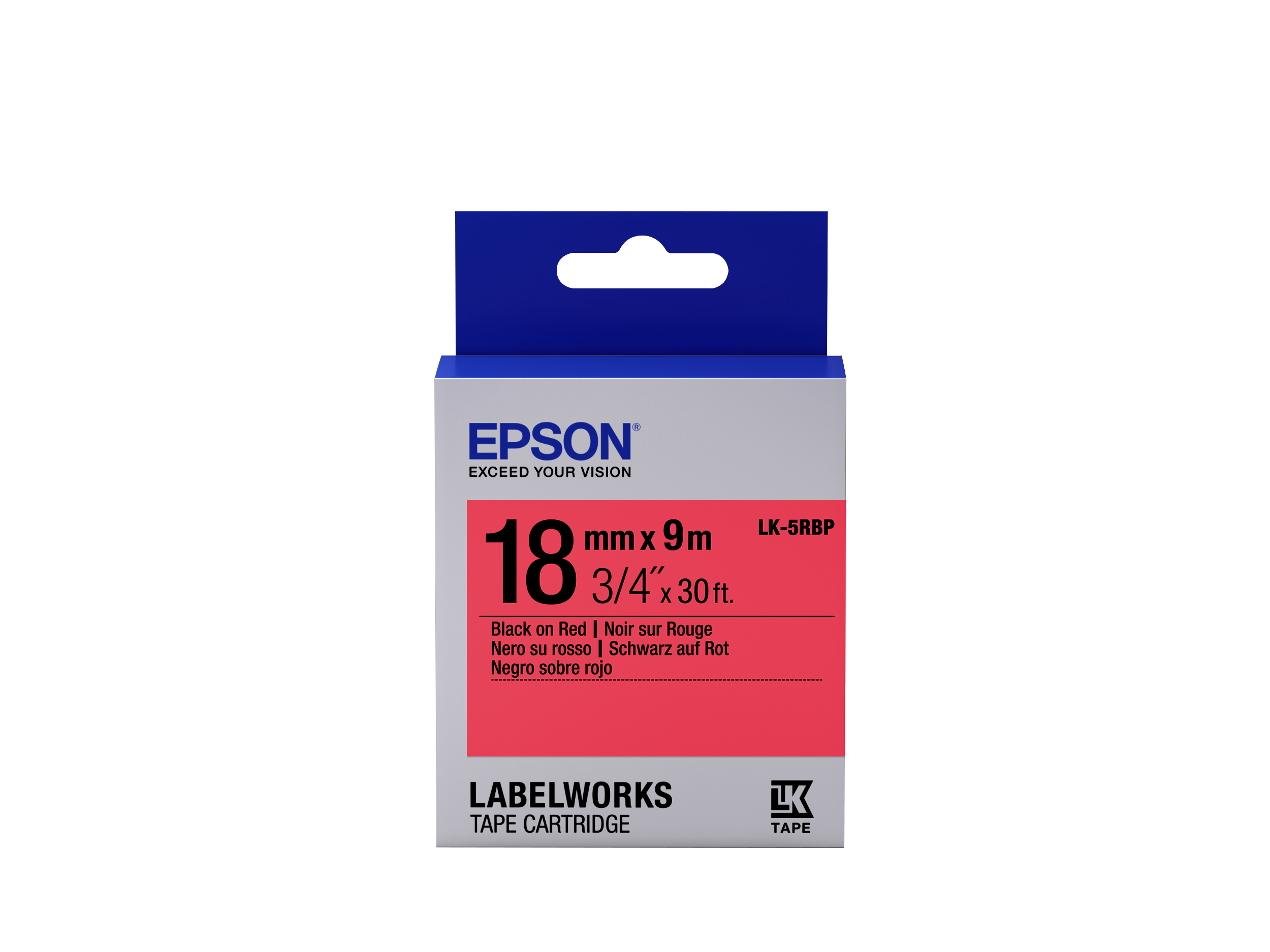Epson Pastel Tape - LK-5RBP Pastel Blk/Red 18/9