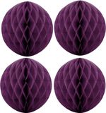 Fest-Dekor Gmbh Boules de Noël en papier - 4x - violet - 10 cm
