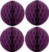 Fest-Dekor Gmbh Boules de Noël en papier - 4x - violet - 10 cm
