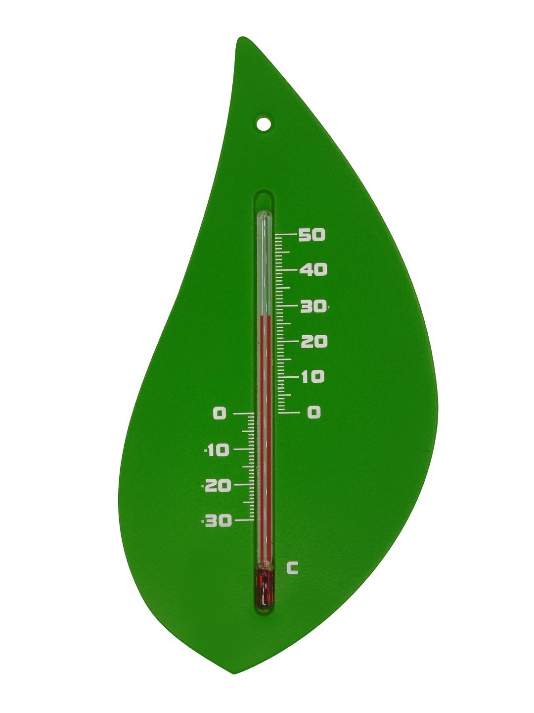 Nature Muurthermometer kunststof groen boomblad 15x8x0,3 cm