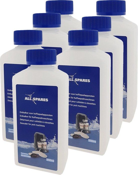 AllSpares Senseo Vloeibare Ontkalker CA6520/00 (250ml) - AllSpares - 7 stuks - Blauw/Wit