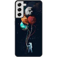 Cosmonaute aux ballons Verstevigd hoesje met sublimatie bedrukking, compatibel met Samsung Galaxy S21