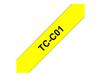 Brother TC-C01 gelamineerde band, zwart op geel