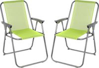 Sunnydays Picnic camping/strand stoel - 4x - aluminium - inklapbaar - groen - L53 x B55 x H75 cm