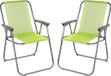 Sunnydays Picnic camping/strand stoel - 4x - aluminium - inklapbaar - groen - L53 x B55 x H75 cm