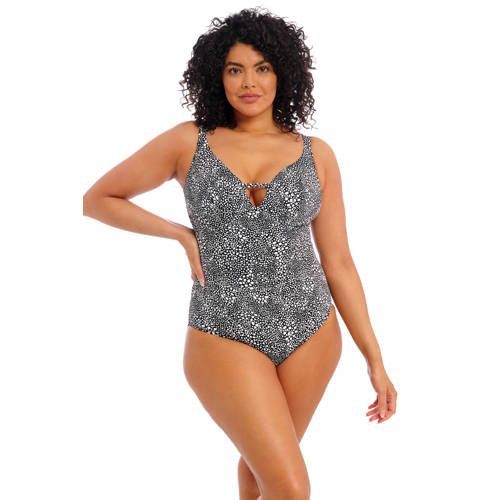 Elomi Pebble Cove Plus Size Swimsuit Black/White