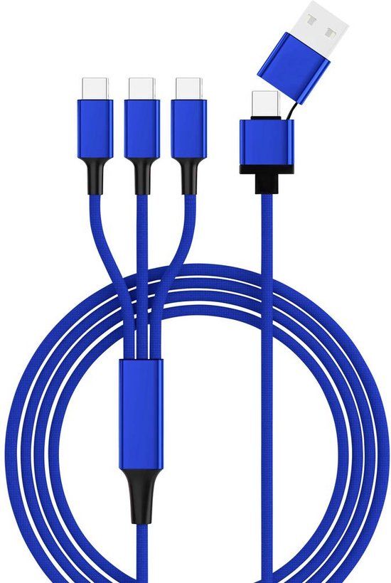 Smrter Trio_C_NB 2.0 A, USB-C stekker 1.20m blauw