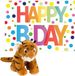Wild Republic Peluche tigre 20 cm avec carte de vœux Joyeux Anniversaire