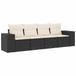 vidaXL 5-delige Loungeset met Kussens, Poly Rattan, Zwart