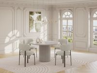 Vente-unique Set van 2 stoelen in getextureerde stof en bronzen metaal - Crème - ASILOVA