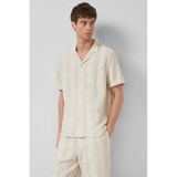 s.Oliver regular gestreept casual chemise beige