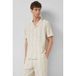 s.Oliver regular gestreept casual chemise beige