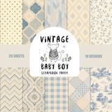 Vintage Baby Boy Scrapbook Paper