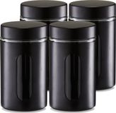 Zeller Boîte de conservation/boîte avec fenêtre - 6x - Noir - 900 ml - Verre/Métal