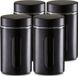 Zeller Boîte de conservation/boîte avec fenêtre - 6x - Noir - 900 ml - Verre/Métal