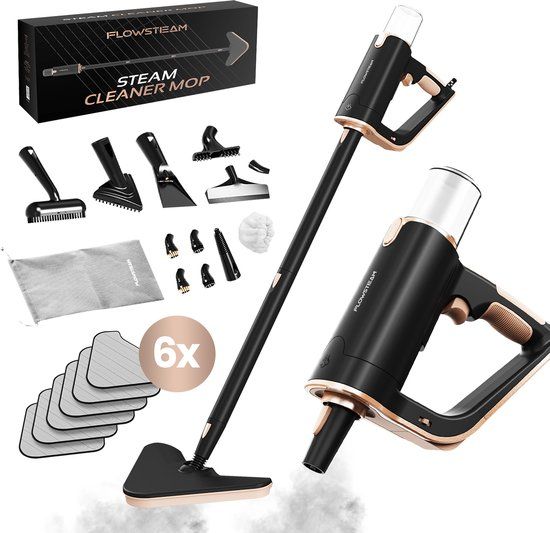 FLOWSTEAM® Luxe Stoomreiniger - 13 Opzetstukken - 120° Stoom - 2-in-1 Stoomreiniger