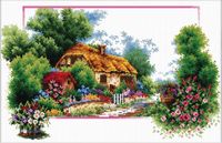 Needleart World Volledige Borduurpakketten Volwassenen - Voorbedrukt - Hobby en Creatief - Borduurset - English Cottage Lane op aida 440.041