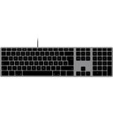 Matias FK318CB-DE Aluminum Wired Keyboard for Mac USB Clavier allemand, QWERTZ, Mac gris sidéral