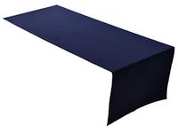 Lemos Home Tafelloper, tafellinnen van 100% katoen, kleur en maten naar keuze (tafelloper - 45 x 120 cm, marineblauw)