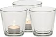 Merkloos Theelichthouder - 3 stuks - Transparant Glas - 7.5 cm