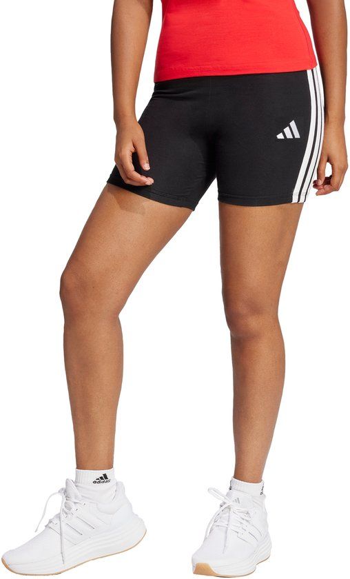 Adidas Sportswear Essentials 3-Stripes High Waisted Biker Short - Dames - Zwart